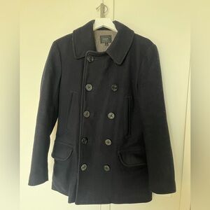 Used J. Crew Navy Dock Peacoat 100% Wool Men's Small with Thinsulate